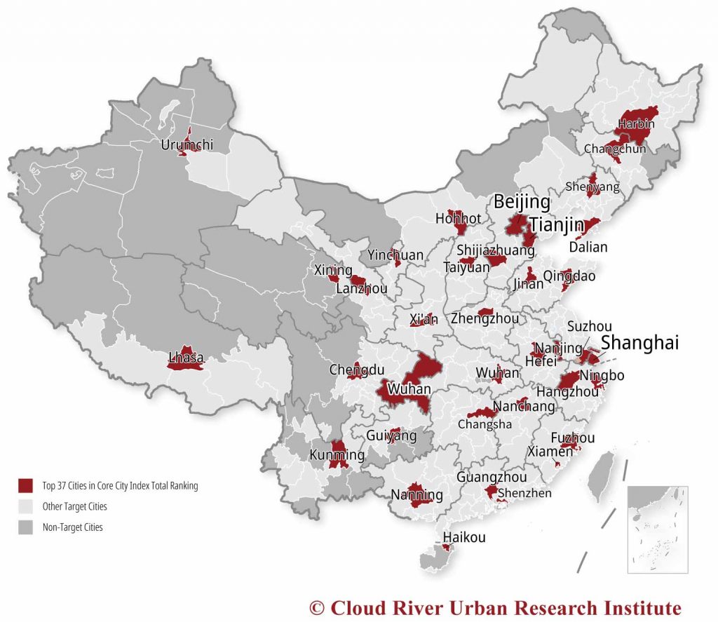 Diagram of China Core City Index Total Ranking Top 37 Cities