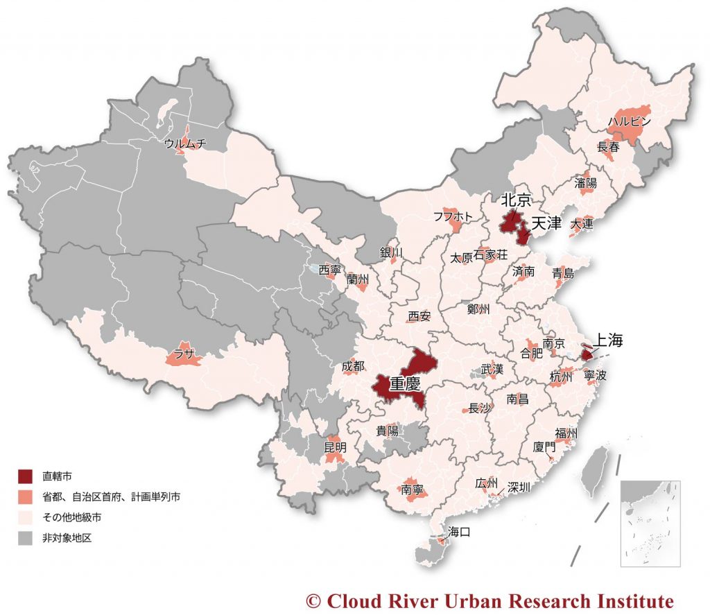 中国都市総合発展指標指標対象都市